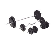 Štangos ir hantelių rinkinys, 90 kg