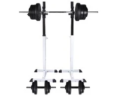 Štangos-pritūpimų stovas su štanga ir hantelių rinkiniu, 60,5kg