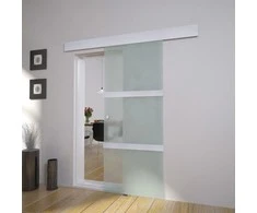 Stumdomos durys, stiklas ir aliuminis, 178 cm, sidabro spalvos