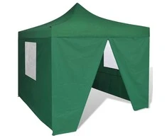 Sulankstomas paviljonas, žalias, 3 x 3 m, 4 sienelės