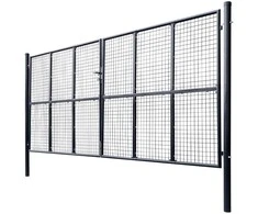 Tinkliniai sodo vartai, cinkuotas plienas, 400x200cm, pilki