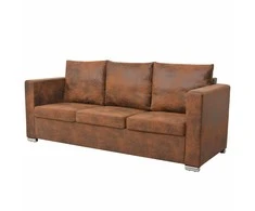 Trivietė sofa, 191x73x82cm, dirbtinė zomšos oda