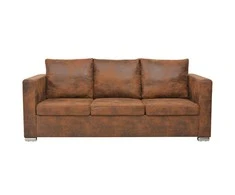 Trivietė sofa, 191x73x82cm, dirbtinė zomšos oda