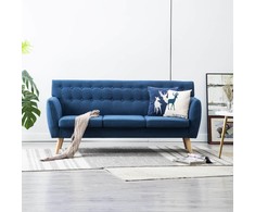 Trivietė sofa, audinio apmušalas, 172x70x82cm, mėlyna