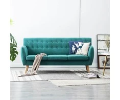 Trivietė sofa, audinio apmušalas, 172x70x82cm, žalia