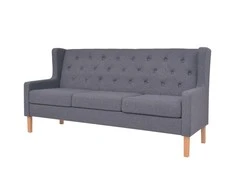 Trivietė sofa, audinys, pilka