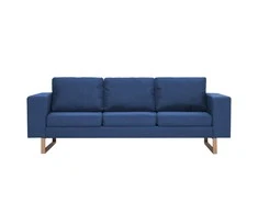 Trivietė sofa, mėlyna, audinys