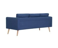 Trivietė sofa, mėlyna, audinys
