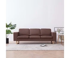 Trivietė sofa, ruda, audinys