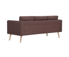 Trivietė sofa, ruda, audinys