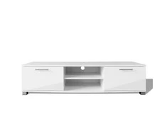 TV staliukas Televizoriaus spintelė, balta, 120x40,5x35cm, labai blizgi