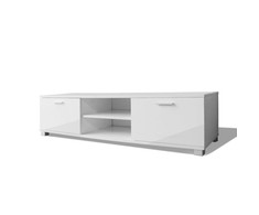 TV staliukas Televizoriaus spintelė, balta, 140x40,5x35cm, labai blizgi