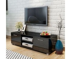 TV staliukas Televizoriaus spintelė, juoda, 120x40,5x35cm, labai blizgi