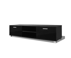 TV staliukas Televizoriaus spintelė, juoda, 140x40,5x35cm, labai blizgi