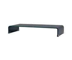 TV stovas/monitoriaus pakyla, juodas stiklas, 90x30x13 cm