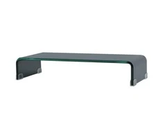 TV stovas/monitoriaus pakyla, juodas stiklas, 60x25x11 cm