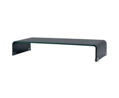 TV stovas/monitoriaus pakyla, juodas stiklas, 70x30x13 cm