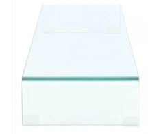 TV stovas/monitoriaus pakyla, skaidrus stiklas, 100x30x13 cm