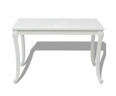 Valgomojo stalas, 116x66x76cm, labai blizgus, baltas
