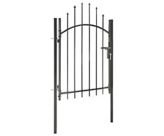 Sodo vartai, juodi, 1x1,75m, plienas