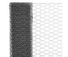 Vielos tinklas su PVC danga, pilkas, 25x1,5m
