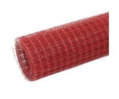 Vielos tinklas su PVC danga, raudonas, 25x1m