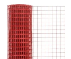 Vielos tinklas su PVC danga, raudonas, 25x1,5m