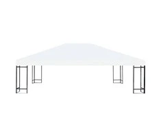 Viršutinis pavėsinės uždangalas, kreminės baltos, 4x3m