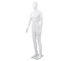 Vyriškas manekenas, stiklo pagr., blizgus baltas, 185cm