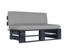 Sofa Vidurinė sodo sofos dalis iš palečių, juodai impregnuota pušis