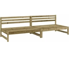 Vidurinės sodo sofos dalys, 2vnt., 120x80cm, impregnuota pušis