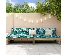 Vidurinės sodo sofos dalys, 2vnt., 120x80cm, impregnuota pušis