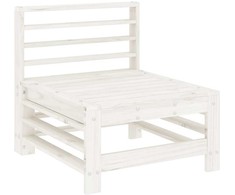 Vidurinės sodo sofos dalys, 2vnt., baltos, pušies masyvas