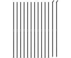 Vielinė tinklinė tvora su flanšais, antracito spalvos, 1,4x25 m