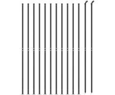 Vielinė tinklinė tvora su flanšais, antracito spalvos, 1,8x25 m