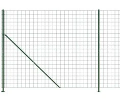 Vielinė tinklinė tvora su flanšais, žalios spalvos, 1,4x25 m