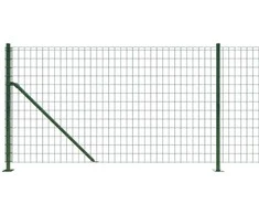 Vielinė tinklinė tvora su flanšais, žalios spalvos, 1x25 m