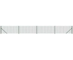 Vielinė tinklinė tvora su flanšais, žalios spalvos, 1,1x10m