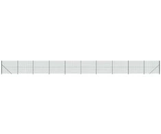 Vielinė tinklinė tvora su flanšais, žalios spalvos, 1,4x25 m