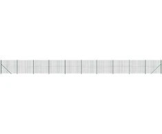 Vielinė tinklinė tvora su flanšais, žalios spalvos, 1,4x25 m