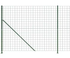 Vielinė tinklinė tvora su flanšais, žalios spalvos, 2,2x25m