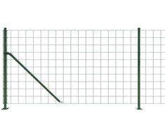 Vielinė tinklinė tvora su flanšais, žalios spalvos, 1x25 m