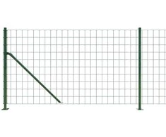Vielinė tinklinė tvora su flanšais, žalios spalvos, 0,8x25m