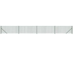 Vielinė tinklinė tvora su flanšais, žalios spalvos, 0,8x10m
