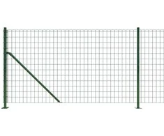 Vielinė tinklinė tvora su flanšais, žalios spalvos, 0,8x25m
