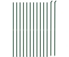 Vielinė tinklinė tvora su flanšais, žalios spalvos, 1,6x25 m