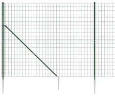 Vielinė tinklinė tvora su smaigais, žalios spalvos, 1,4x10m