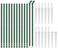 Vielinė tinklinė tvora su smaigais, žalios spalvos, 1x25m