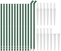 Vielinė tinklinė tvora su smaigais, žalios spalvos, 1,1x25m
