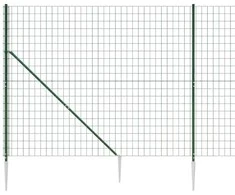 Vielinė tinklinė tvora su smaigais, žalios spalvos, 2,2x10m